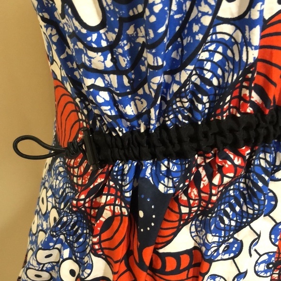 Stella McCartney Dress Size 36 US 2 Blue Red Floral Geometric Print - Picture 4 of 13